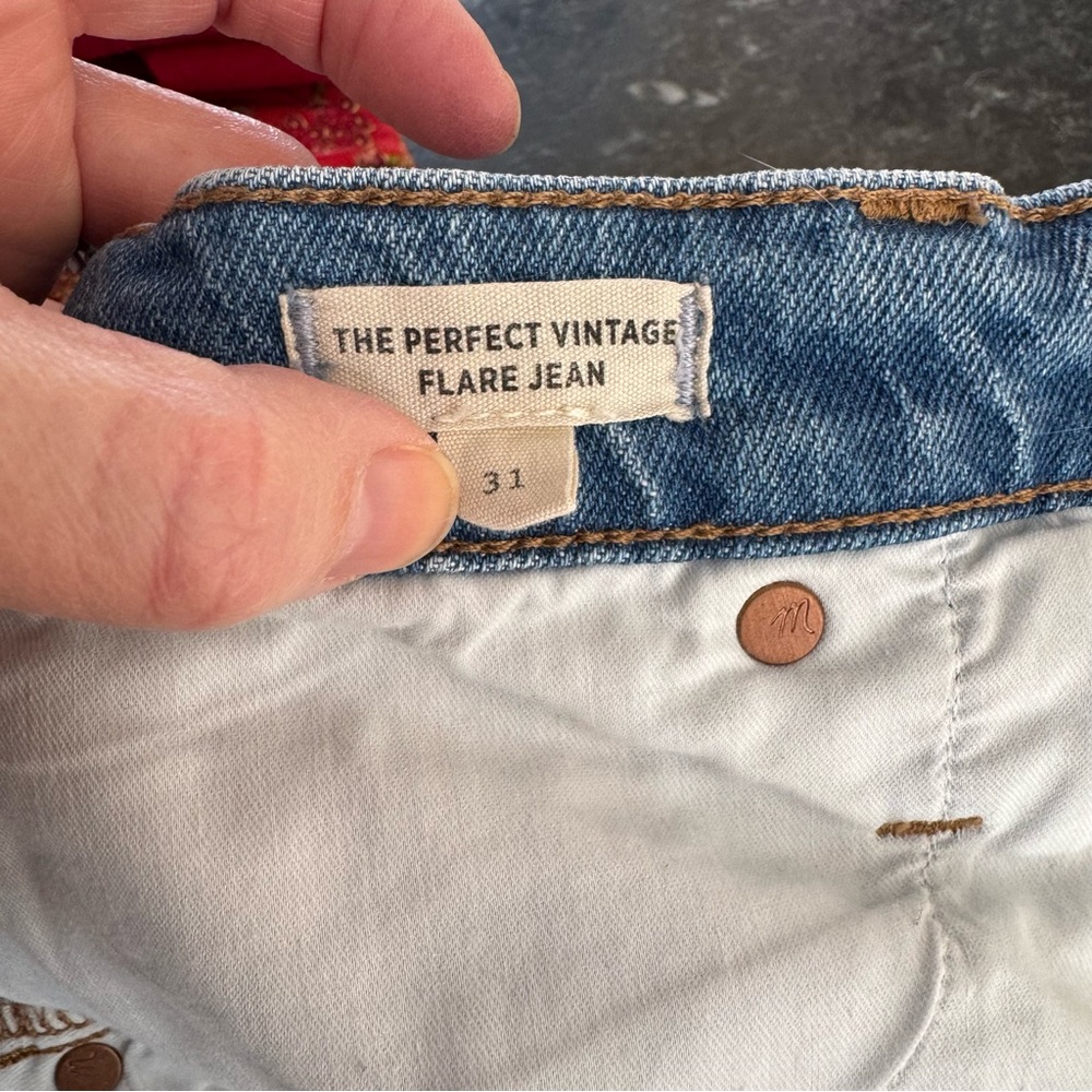 Madewell The Perfect Vintage Flare Jean Medium Light Blue 31 - Picture 10 of 11